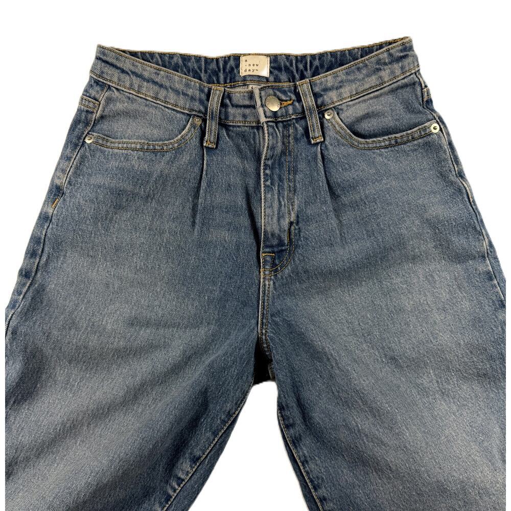 A New Day Jeans Women's Blue Denim 4/27 Cotton High Rise Ankle Mom Y2K - Picture 3 of 10